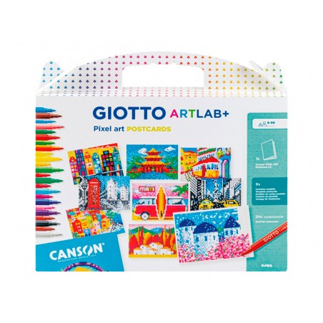 Pintura por numeros giotto art lab pixel art postales