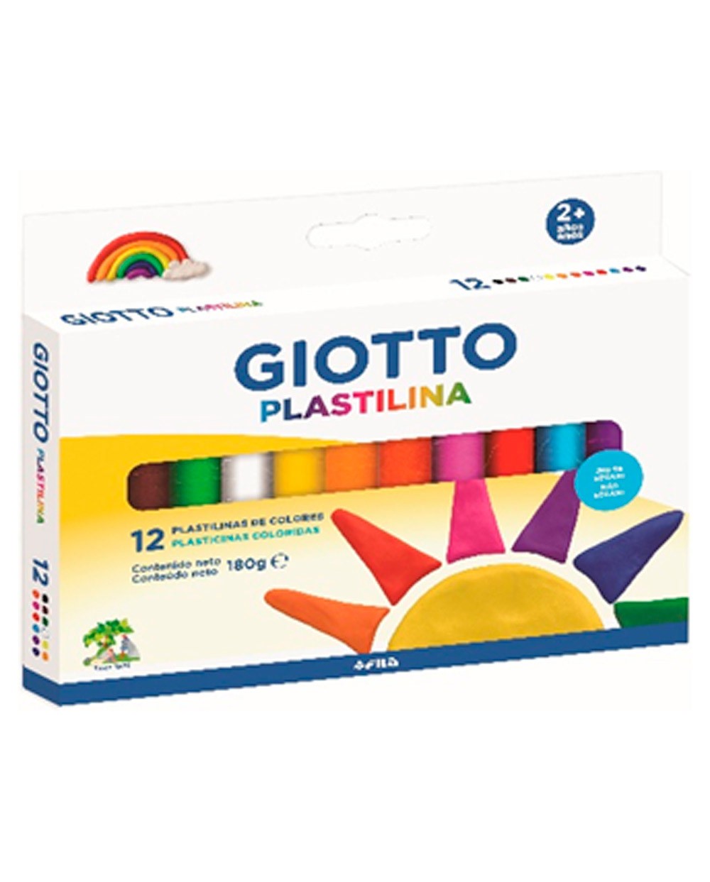 Plastilina giotto colores clasicos caja de 12 unidades colores surtidos