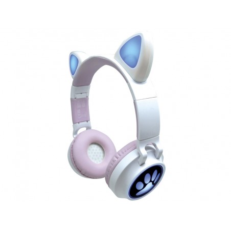 Auriculares plegables lexibook orejas de gato recargable con luz led ajuste de volumen bluetooth 53