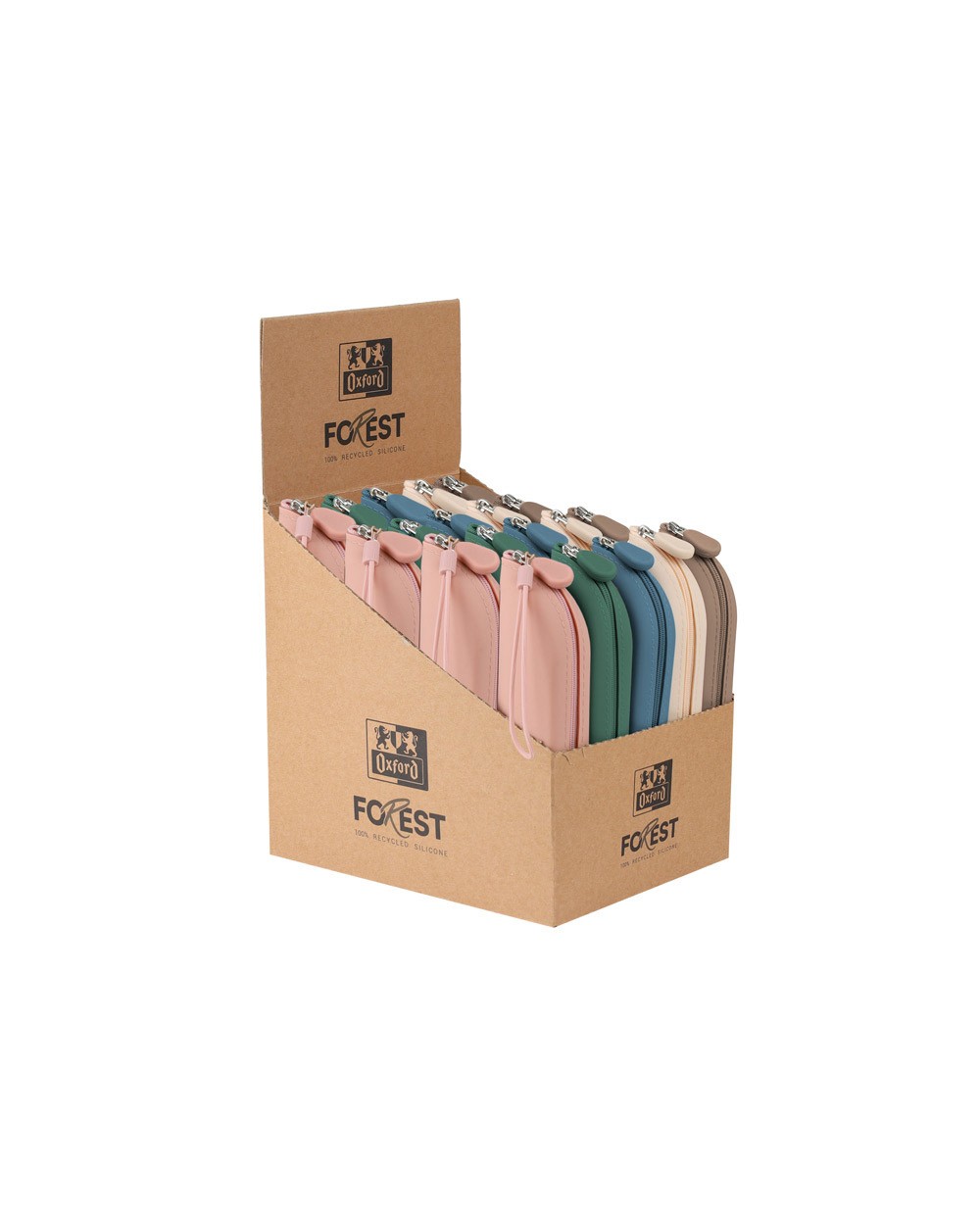 Estuche portatodo oxford forest silicona con cremallera reciclado colores surtidos