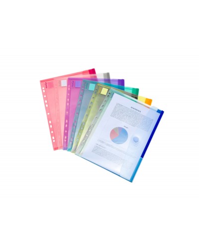 Funda multitaladro djois polipropileno con velcro din a4 pack de 12 unidades colores surtidos