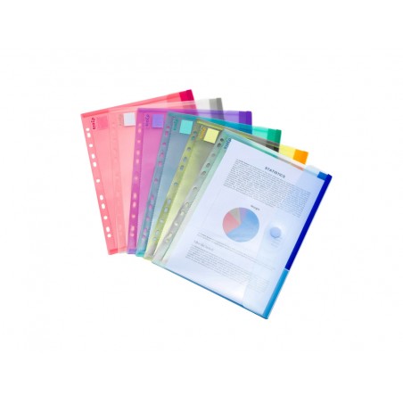 Funda multitaladro djois polipropileno con velcro din a4 pack de 12 unidades colores surtidos