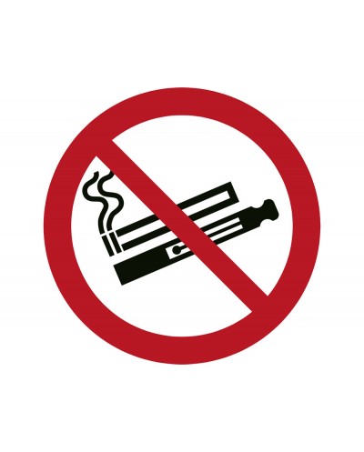 Pictograma djois prohibido el uso de cigarrillos electronicos o vapeadores 100 mm diametro