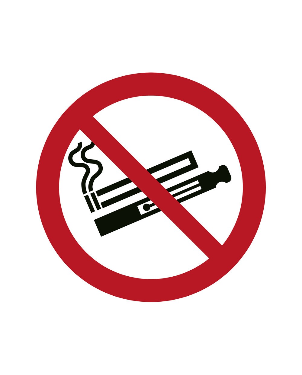 Pictograma djois prohibido el uso de cigarrillos electronicos o vapeadores 100 mm diametro