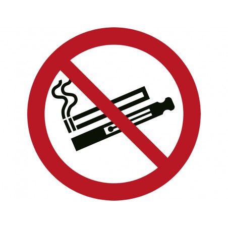 Pictograma djois prohibido el uso de cigarrillos electronicos o vapeadores 100 mm diametro
