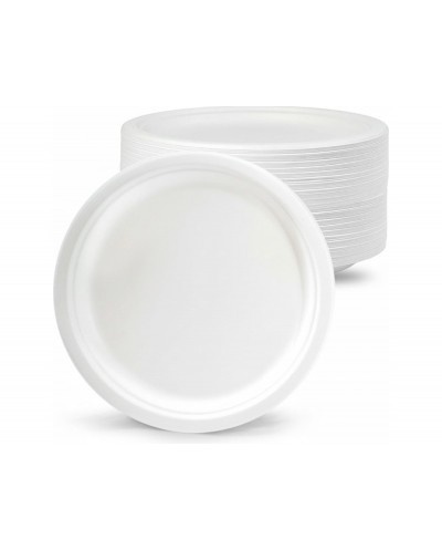 Plato de fibra bio 26 cm paquete de 50 unidades