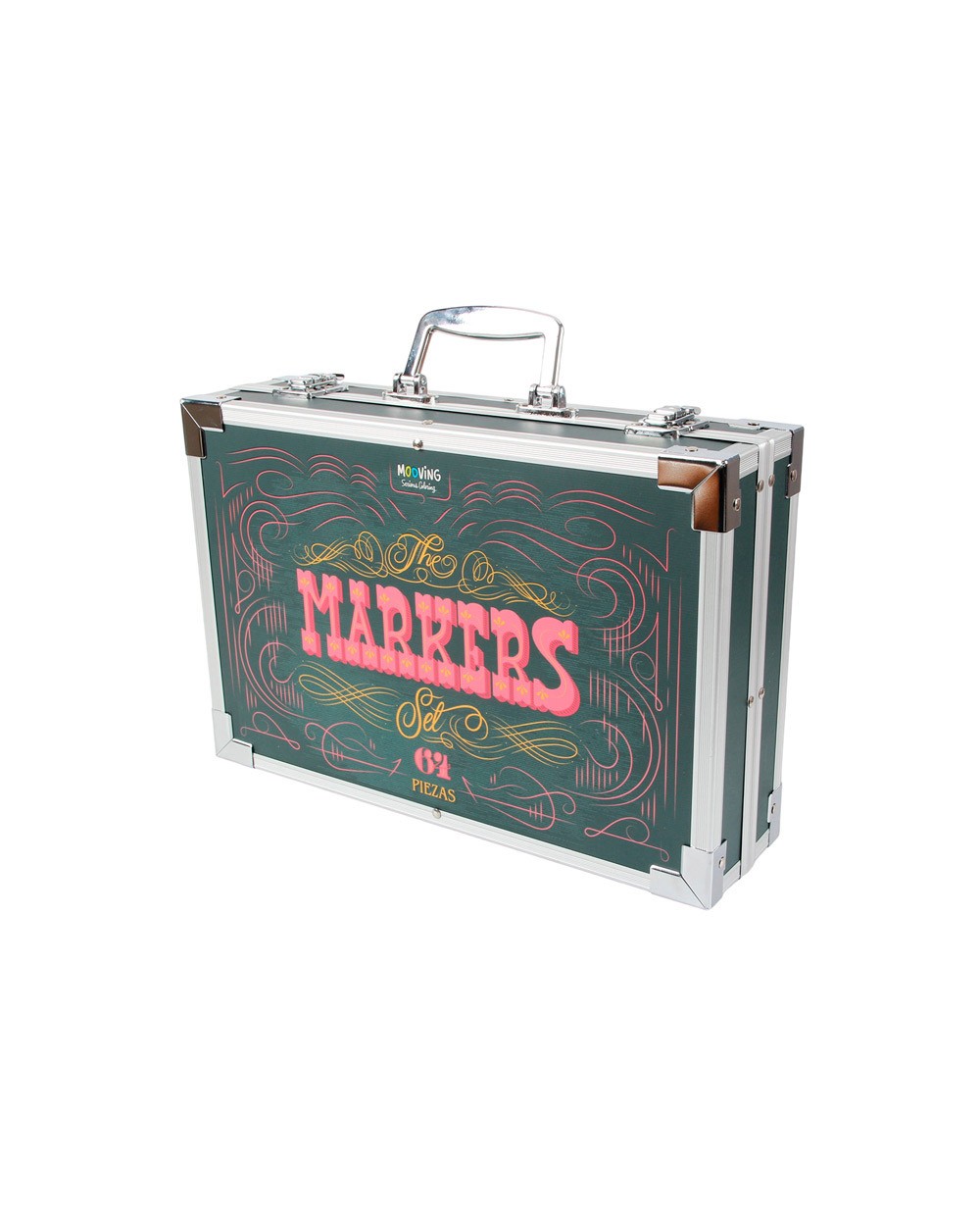 Rotulador acrilico mooving punta pincel estuche maletin 64 unidades colores surtidos