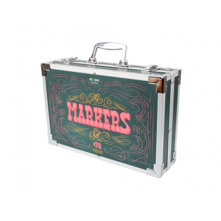 Rotulador acrilico mooving punta pincel estuche maletin 64 unidades colores surtidos