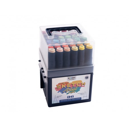 Rotulador mooving sketch artist doble punta pincel biselada caja de 36 unidades colores surtidos
