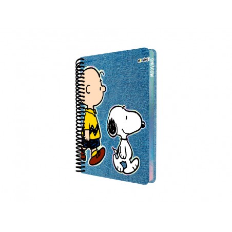 Cuaderno espiral mooving snoopy tapa dura din a4 96 hojas 90 g cuadro 5 mm