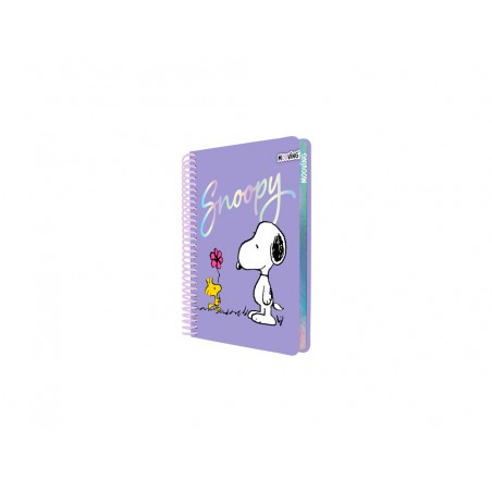 Cuaderno espiral mooving snoopy tapa dura din a5 96 hojas 90 g cuadro 5 mm