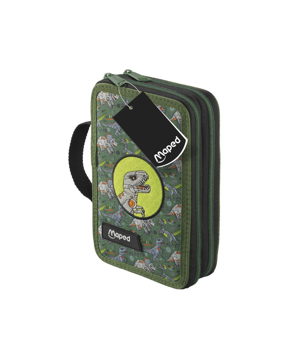 Plumier escolar maped doble cremallera dinosaurio 38 piezas