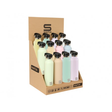 Botella termo safta exterior goma 600 ml expositor