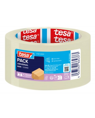 Cinta adhesiva tesa transparente polipropileno 66 m x 50 mm para embalaje