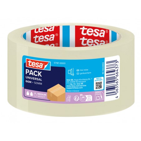 Cinta adhesiva tesa transparente polipropileno 66 m x 50 mm para embalaje
