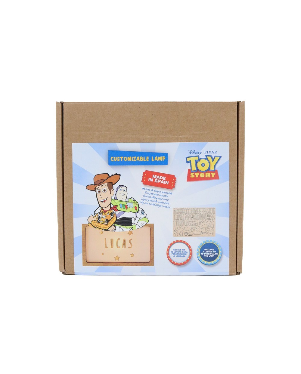 Lampara personalizable madera toy story