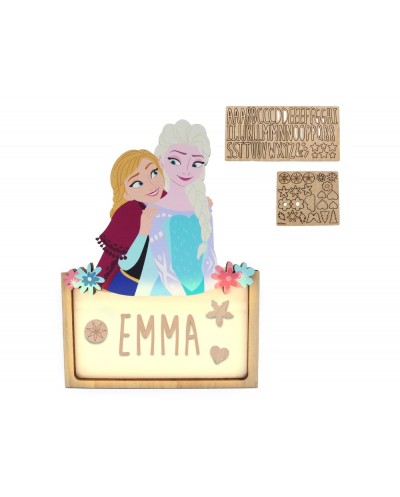 Lampara personalizable madera frozen