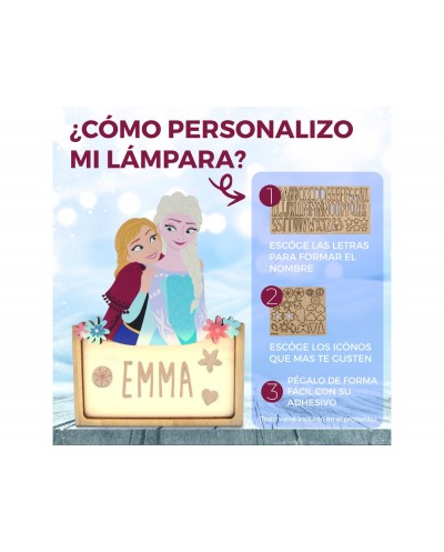 Lampara personalizable madera frozen