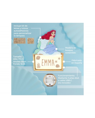 Lampara personalizable madera ariel