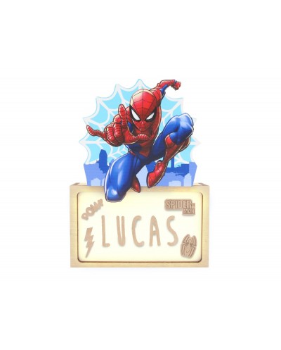 Lampara personalizable madera spiderman