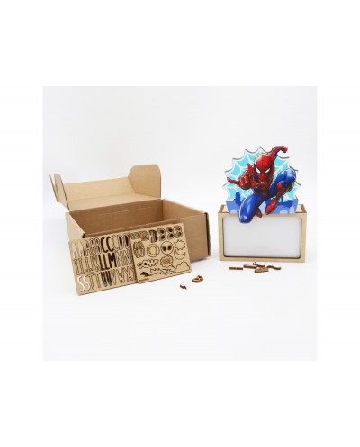 Lampara personalizable madera spiderman