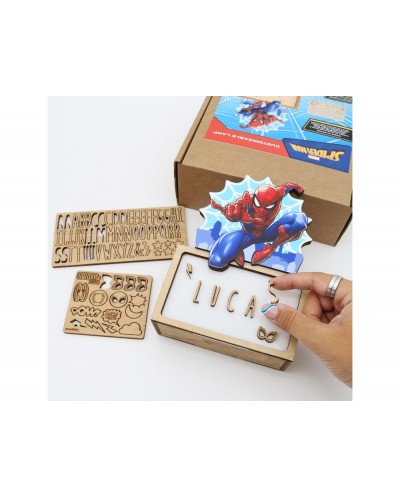 Lampara personalizable madera spiderman