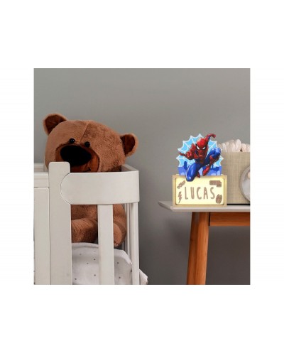 Lampara personalizable madera spiderman