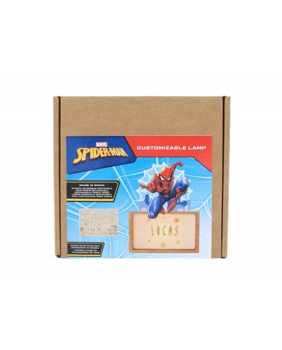 Lampara personalizable madera spiderman