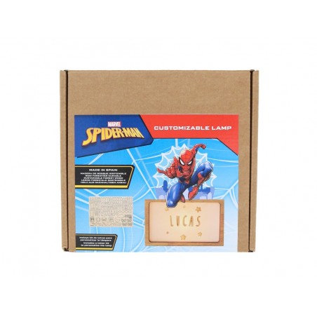 Lampara personalizable madera spiderman