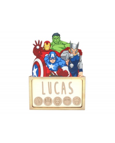 Lampara personalizable madera avengers