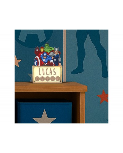 Lampara personalizable madera avengers