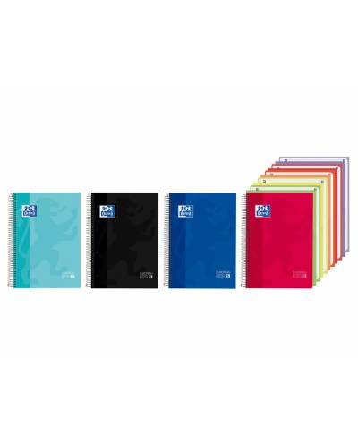 Cuaderno espiral oxford europeanbook 5 tapa extradura din a4 150 hojas cuadro 5 mm con 5 bolsas separadoras