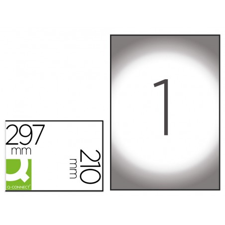 Etiqueta adhesiva q connect poliester a4 transparente para impresoras inkjet pack con 20 hojas