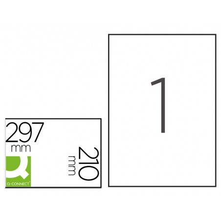 Etiqueta adhesiva q connect poliester a4 blanco mate para impresoras inkjet pack con 20 hojas