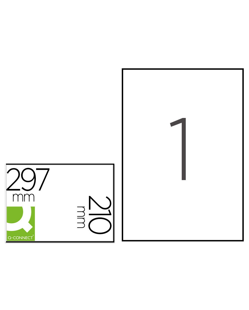 Etiqueta adhesiva q connect poliester a4 blanco alto brillo para impresoras inkjet pack con 20 hojas