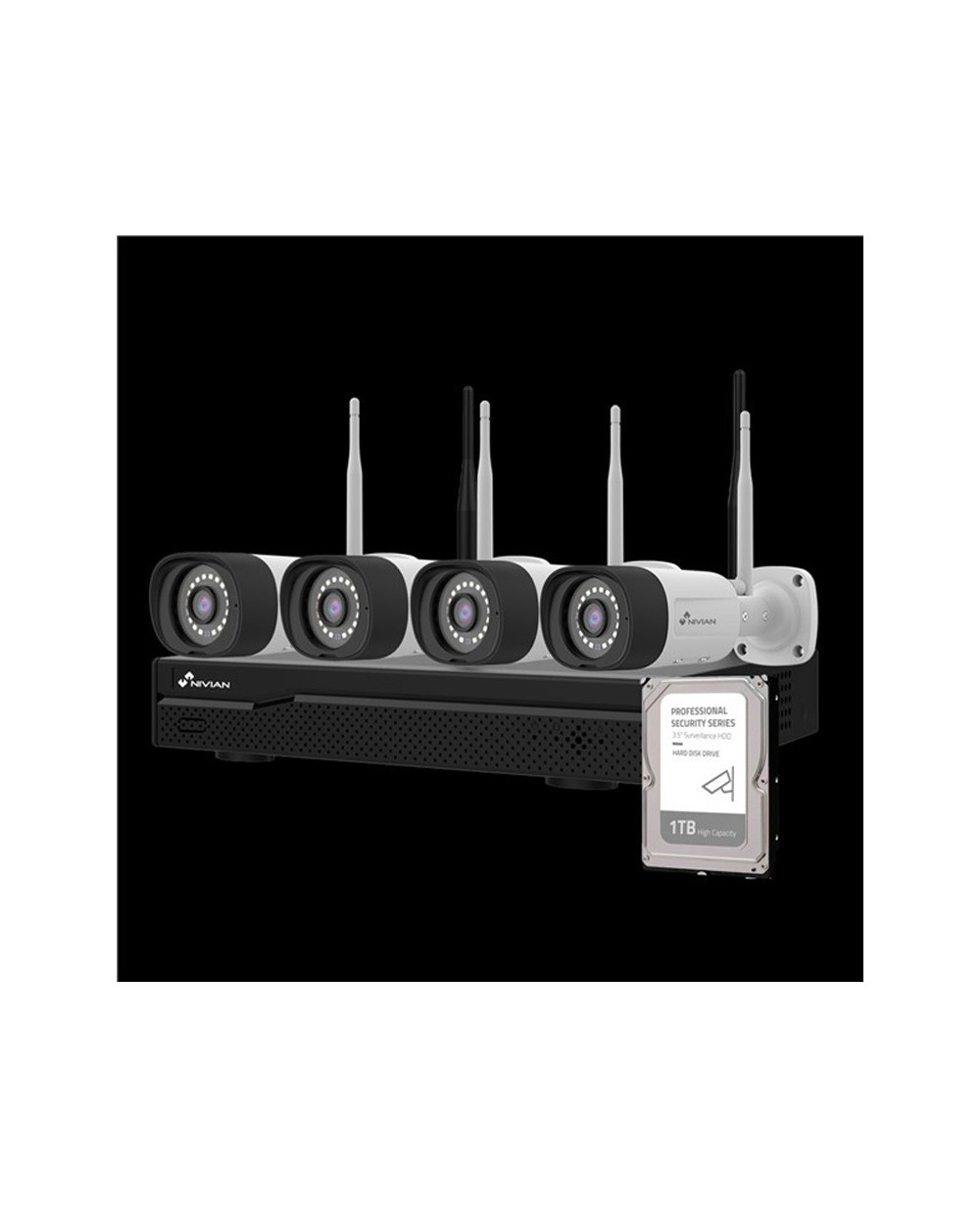 Camara nivian kit cctv wifi exterior 4 camaras 16 canales 1tb