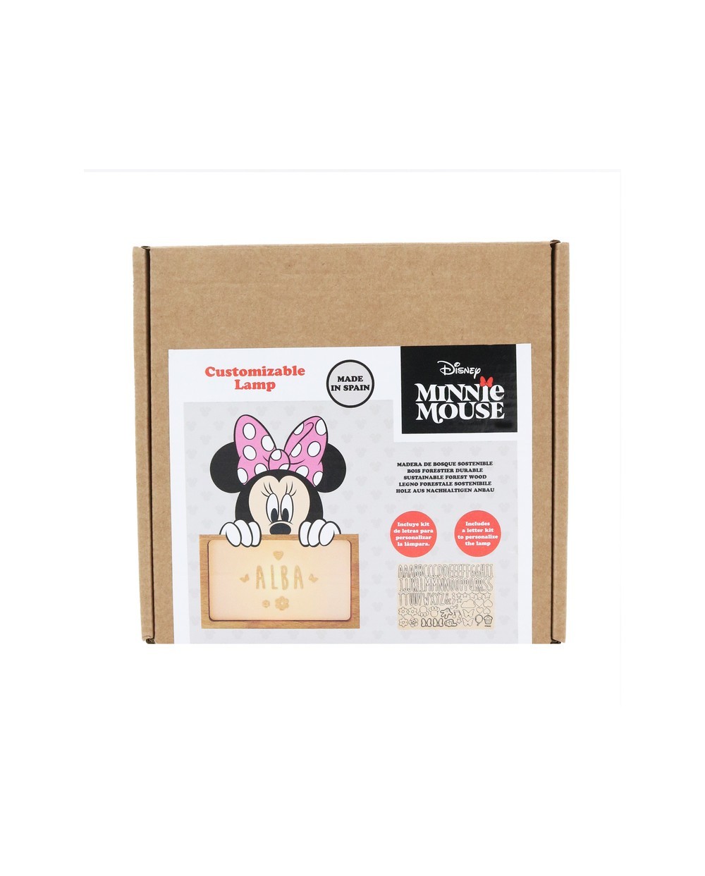 Lampara personalizable madera minnie