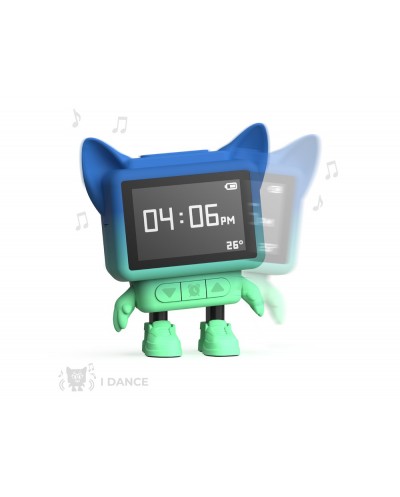 Reloj despertador bailarin con altavoz azul