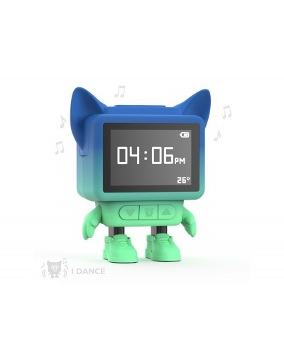Reloj despertador bailarin con altavoz azul