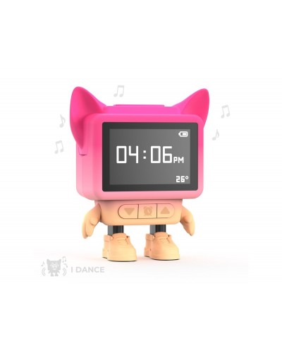 Reloj despertador bailarin con altavoz rosa