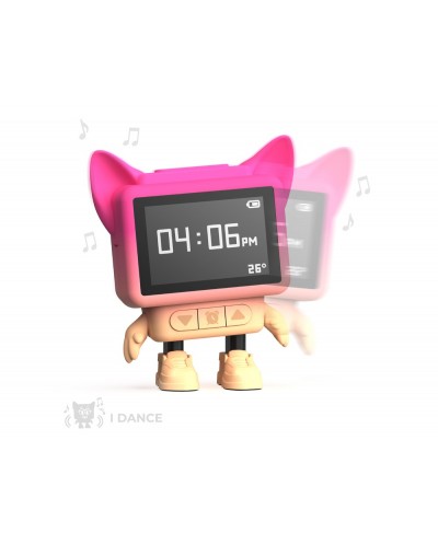 Reloj despertador bailarin con altavoz rosa