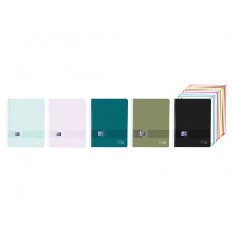 Cuaderno espiral oxford livego europeanbook 10 tapa plastico din a4 200 hojas cuadro 5 mm