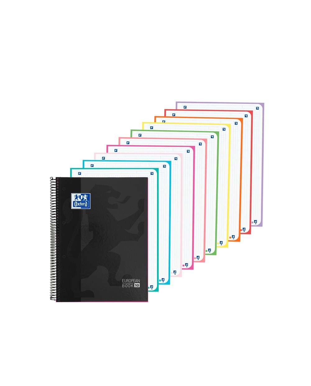 Cuaderno espiral oxford europeanbook 10 tapa extradura din a4 200 hojas cuadro 5 mm color negro