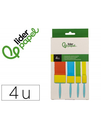 Esponja manualidades liderpapel pincel cuadrado goma foam caja con 4 unidades 25 40 50 75 mm