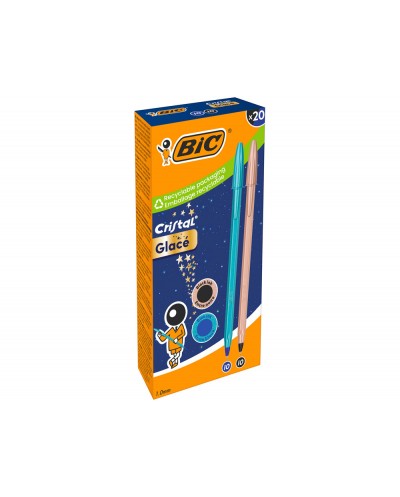 Boligrafo bic cristal glace bn acabado mate punta 1 mm