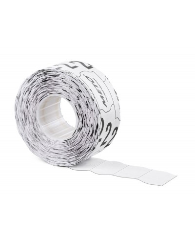 Etiquetas meto onduladas 26x12 mm blanca lisa adhesivo removible rollo de 1000 unidades