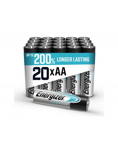 Pila energizer alcalina max plus aa blister de 20 unidades