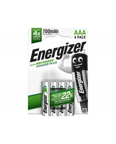 Pila energizer recargable power plus aaa blister de 4 unidades