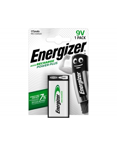 Pila energizer recargable power plus 9v blister de 1 unidad