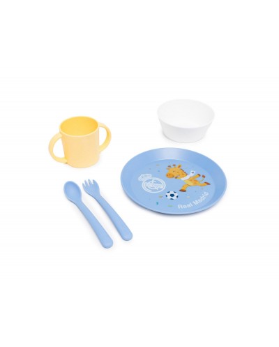 Vajilla infantil miniland real madrid kiddie meal set de 5 piezas